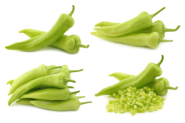 fresh green sweet peppers (banana peppers)