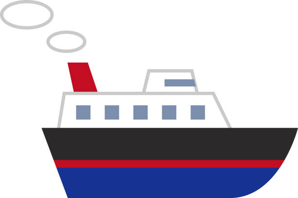 Simple Touch Smokefilled Boat Stock Illustration - Download Image Now -  Ferry, Blue, Cartoon - iStock