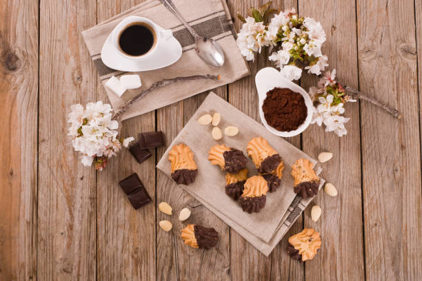 istock Butter cookies with chocolate. 1317607178
