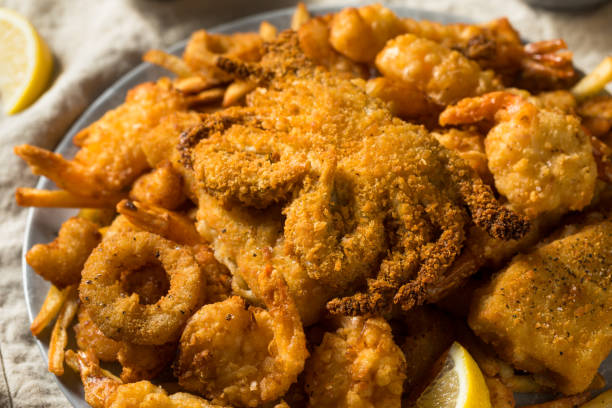 istock Homemade Deep Fried Seafood Platter 1317608538
