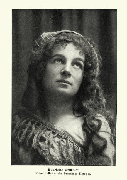 Vintage photograph of Henriette Grimaldi prima ballerina, Dresden opera, Victorian 19th Century