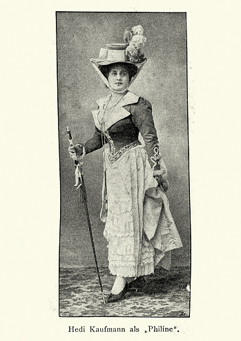 Vintage photograph of Hedwig [Hedi] Francillo-Kaufmann, Austrian Soprano opera singer, 19th Century