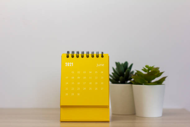 istock Flip calendar for June 2021. Desktop calendar for planning, scheduling, assigning, organizing, managing each date. 1317611525