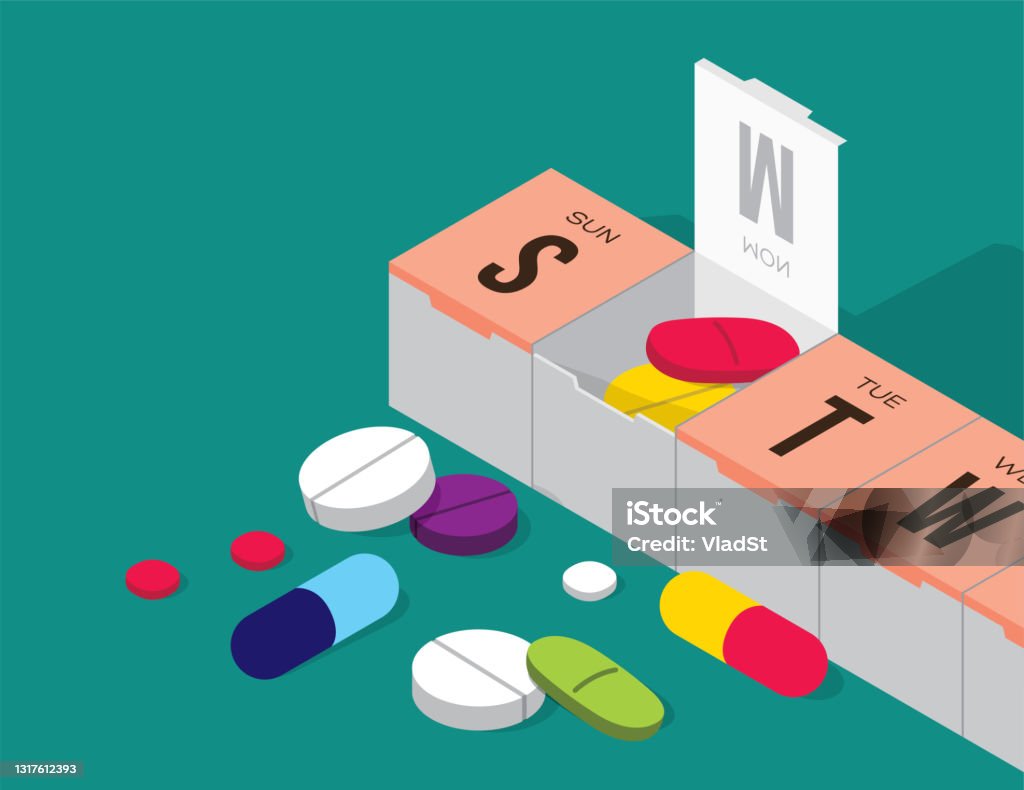 Vetores de Medicamentos Prescritos Pill Box Farmácia Overdose e