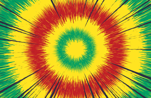Tie Dye Abstract Background Explosion Design Juneteenth red yellow green background abstract blast explosion pattern design. juneteenth celebration stock illustrations