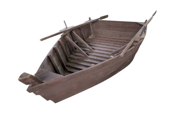 istock old wooden fishing boat isolated on white background 1317618241