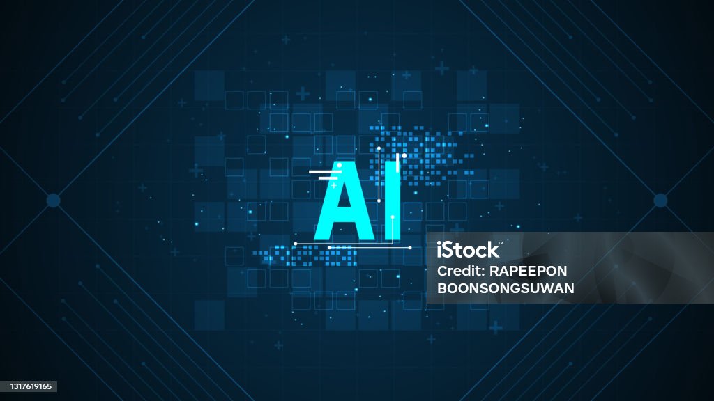 Intelligent Os Ai Intelligent Operating System On A Dark Blue Background Stock ...