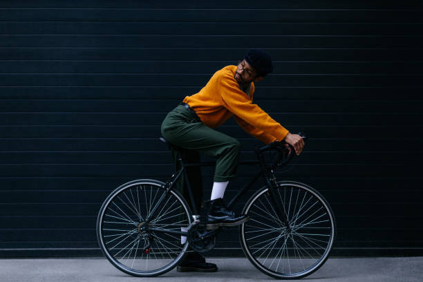 istock Happy hispanic cyclist in the city 1317619889