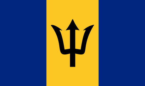 illustrations, cliparts, dessins animés et icônes de illustration vectorielle du drapeau de la barbade. concept patriotique - barbados flag illustrations