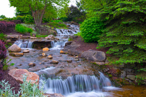 istock Waterfalls-Rippling waterfalls along a small brook-Hamilton Counth Indiana 1317624255