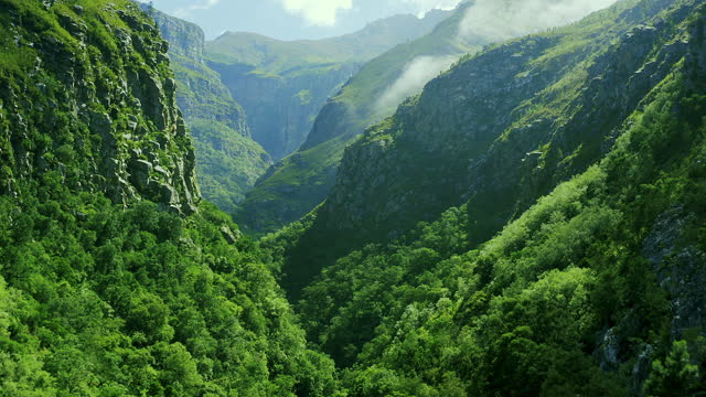 4k video footage of beautiful lush green mountains