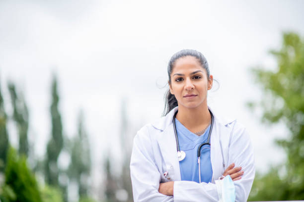 istock Female doctor outside 1317626853