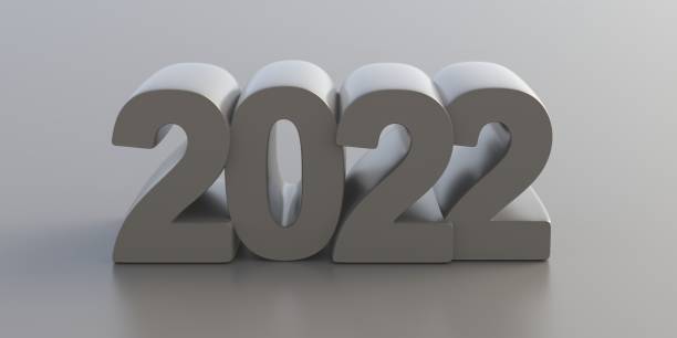 istock Gray large number 2022 on grey background, 3d illustration 1317626939