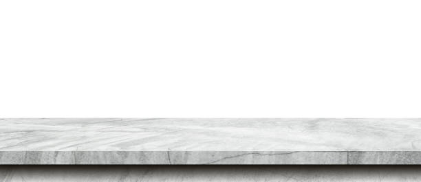 istock Empty cement table on isolated white background with copy space and display montage for product. 1317628876