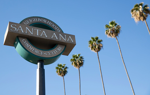 Santa Ana California Public Welcome Sign