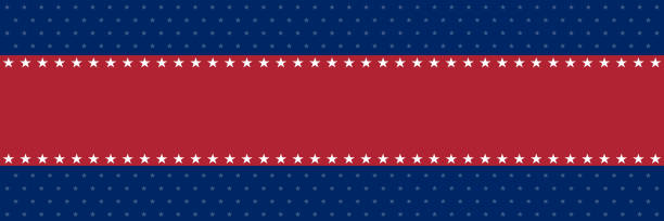 illustrazioni stock, clip art, cartoni animati e icone di tendenza di usa patriottico sfondo vettoriale panoramico o modello - fourth of july patriotism american flag frame