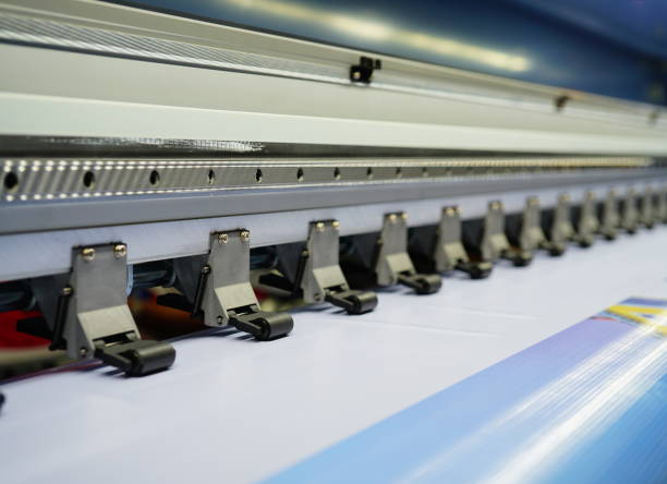 istock Close-up Part of Large inkjet printer. 1317638597