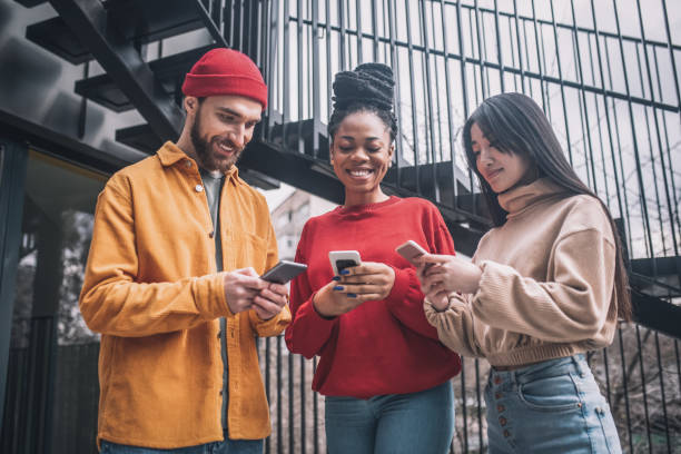 istock Three friends spending time together online and looking excited 1317639269