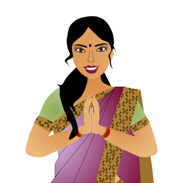 Indian Woman Wearing Sari Saying Namaste Stock Illustration - Download Image Now - Adult, Adults Only, Asian and Indian Ethnicities - iStock Indian Woman Wearing Sari Saying Namaste Stock Illustration - Download Image Now - Adult, Adults Only, Asian and Indian Ethnicities - iStock