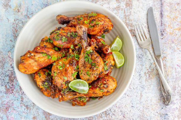 istock Roasted Chicken Legs, Drumsticks Directly Above Photo 1317642627