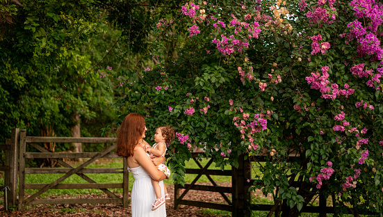 Love, Mother, Daughter, Garden, flowers