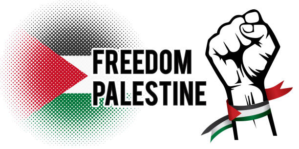 Freedom for Palestine wallpaper, banner vector illustration Freedom for Palestine wallpaper, banner vector illustration palestinian flag stock illustrations