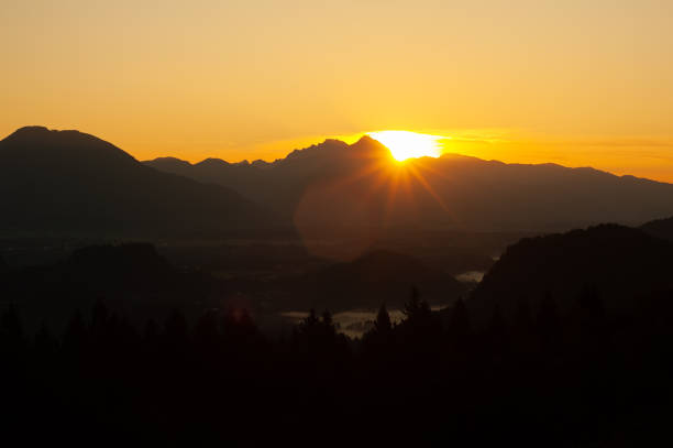 istock Landscape view on the sunrise over the Lake Bled 1317646007