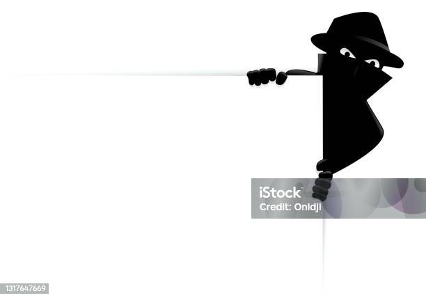 A Criminal On The Lookout Stock Illustration - Download Image Now - Thief, Spy, Stealing - Crime