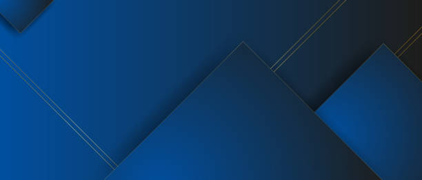 istock Abstract template luxury dark blue background with gold geometric shapes. Vector EPS 10 1317650814
