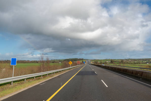 istock Motorway with no traffic on sunny day. Lockdown in Ireland. 1317652153
