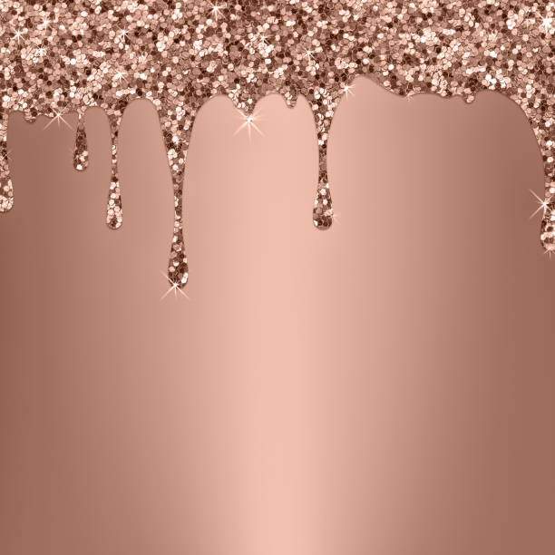 Shiny rose gold background. Dripping glitter texture Shiny rose gold background. Dripping glitter texture. Digital paper rose gold glitter stock pictures, royalty-free photos & images