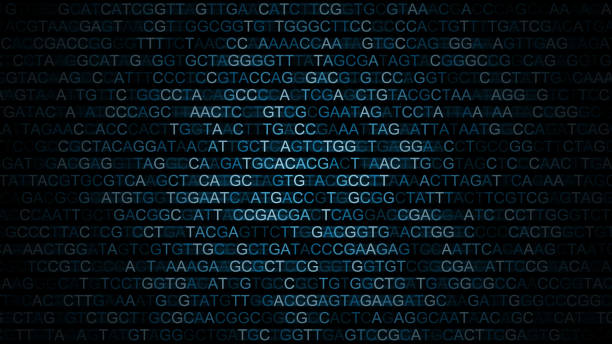 tela digital com fundo de dados de dna. sequência de ácido nucleico. pesquisa genética. ilustração 3d. - cytosine - fotografias e filmes do acervo