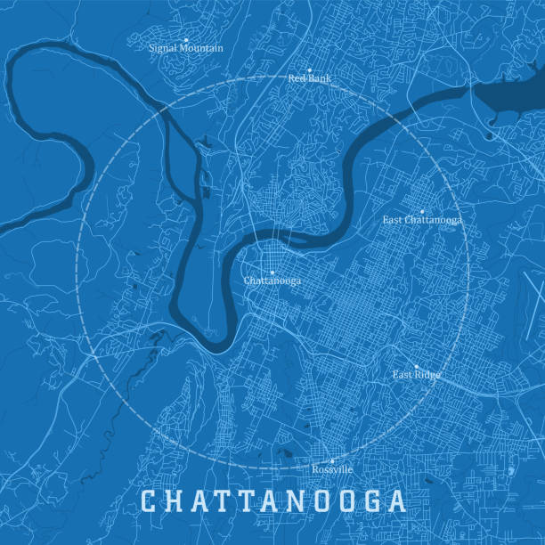 Chattanooga TN City Vector Road Map Blue Text Chattanooga TN City Vector Road Map Blue Text. All source data is in the public domain. U.S. Census Bureau Census Tiger. Used Layers: areawater, linearwater, roads. tennessee map stock illustrations