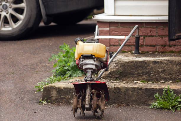 istock Moto plow stands by a concrete slab 1317657576