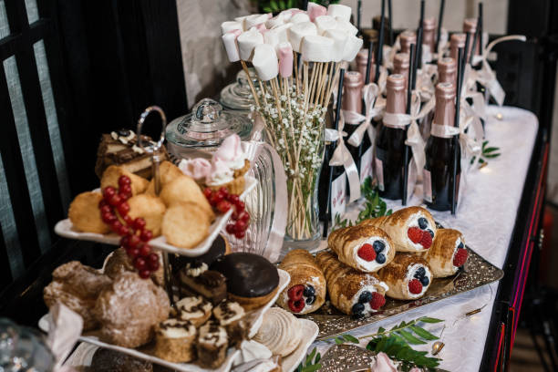 istock table with cakes at the banquet 1317657638