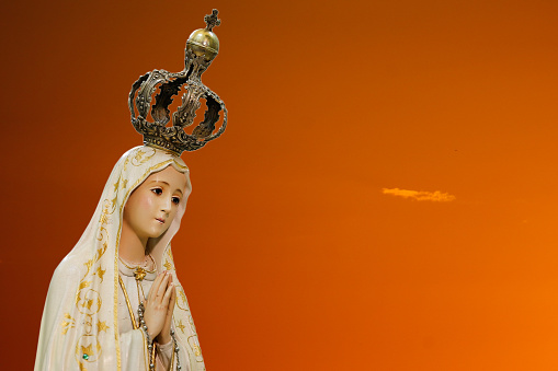Image of Our Lady of Fatima, mother of God in the Catholic religion, Our Lady of the Rosary of Fatima, Virgin Mary