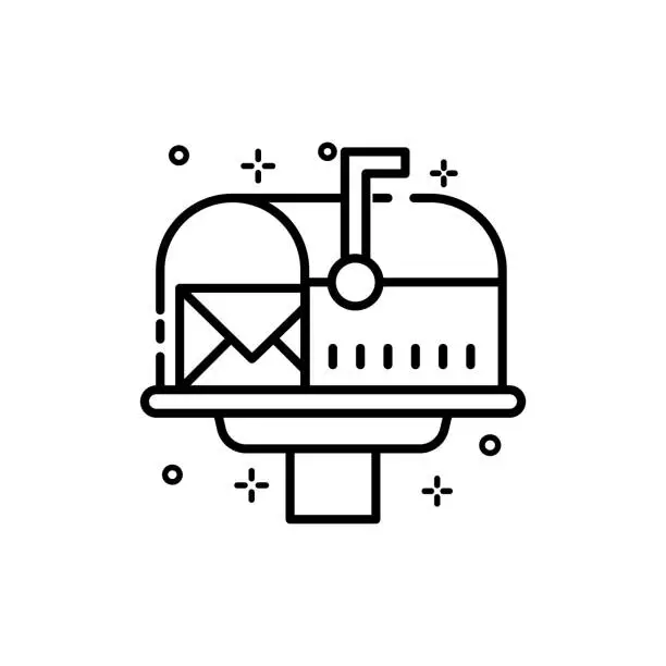Vector illustration of Mail Box Vector Outline icon. EPS 10 file