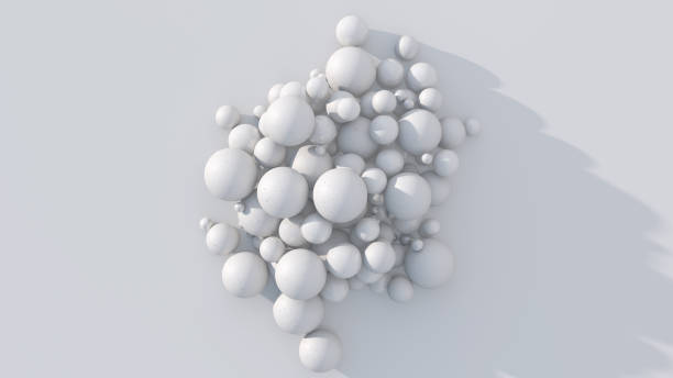istock White textured and glossy balls. White background, hard light. Abstract illustration, 3d render. 1317660905