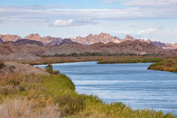 Lake and mountains landscape