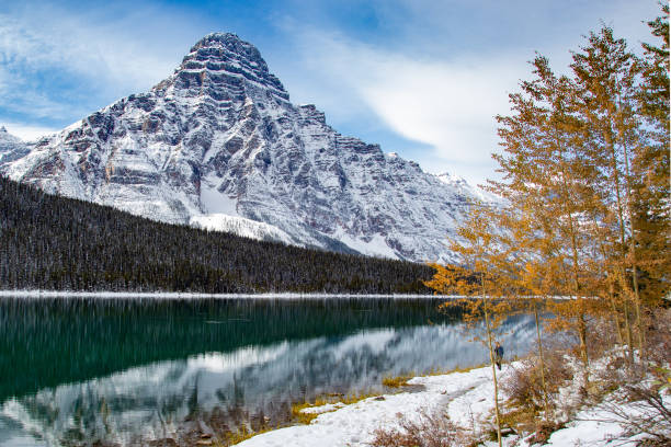 istock Mt. Cheperen and Waterfowl Lake, Icefields Parkway, Alberta, Canada during late fall 1317663106