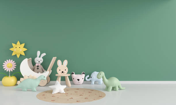 istock Green child room with copy space, 3D rendering 1317663799
