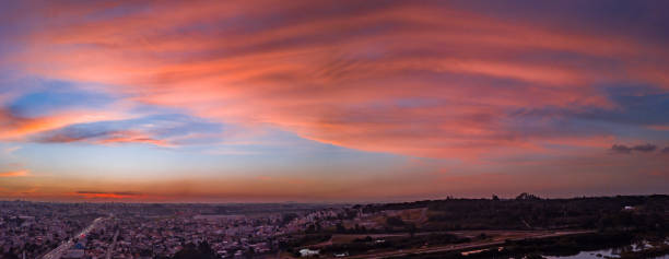 istock Aerial drone image of sunset 1317665203