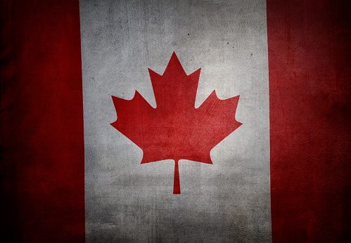 Grunge textured effect Canadian flag