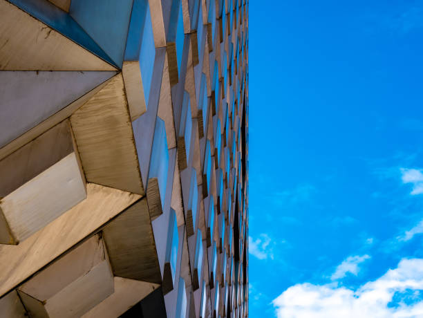 istock Unusual view on an old modern mall building 1317668031