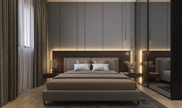 Modern Bedroom Interior stock photo