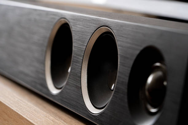 closeup of soundbar speaker