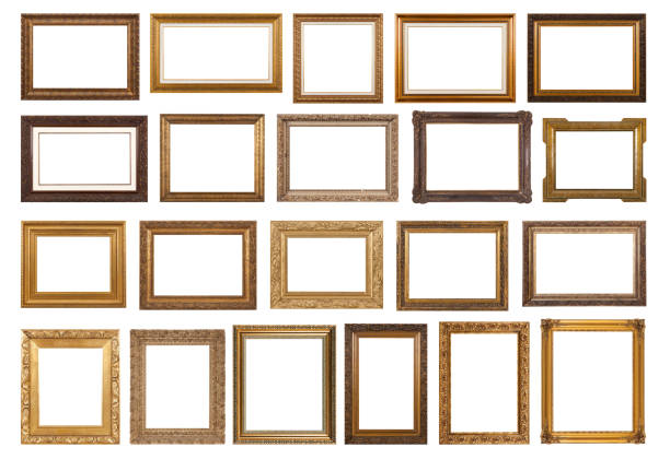 istock Set of golden vintage frame isolated on white background 1317674674