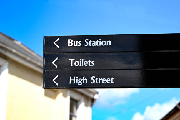 istock Sign for visitors to a town centre 1317676156