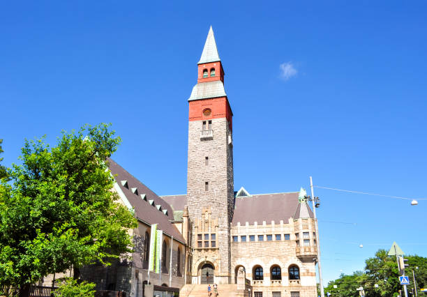 национальный музей финляндии в хельсинки - steeple spire national landmark famous place стоковые фото и изображения