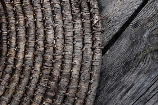 Closeup of natural woven mat